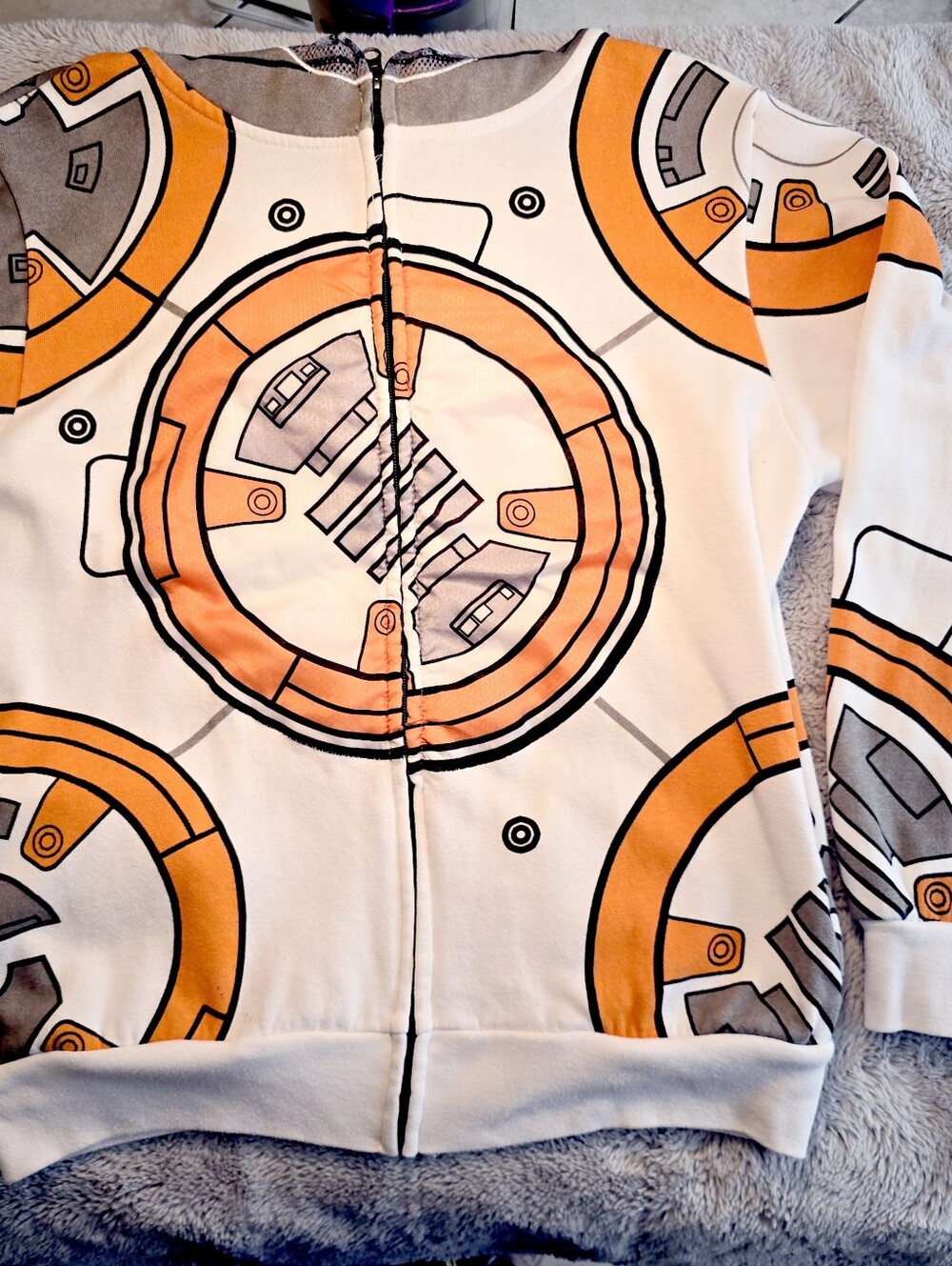 Kids/Small Woman Star Wars White and Orange Apparel Lightweight Hoodie